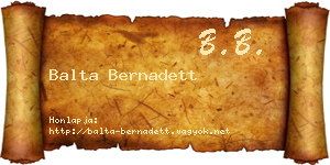 Balta Bernadett névjegykártya