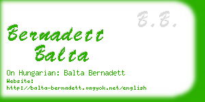 bernadett balta business card